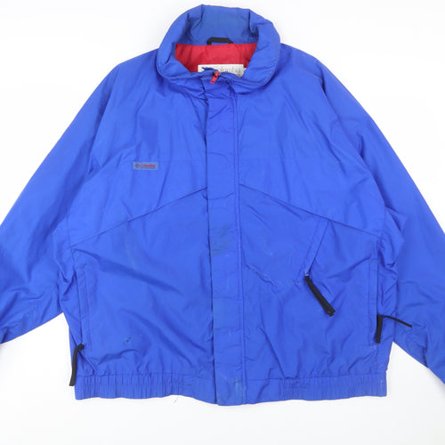 Columbia Mens Blue XL Windbreaker Nylon Jacket Outdoor Hiking