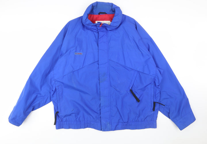 Columbia Mens Blue XL Windbreaker Nylon Jacket Outdoor Hiking