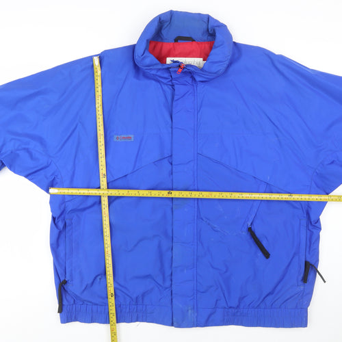 Columbia Mens Blue XL Windbreaker Nylon Jacket Outdoor Hiking