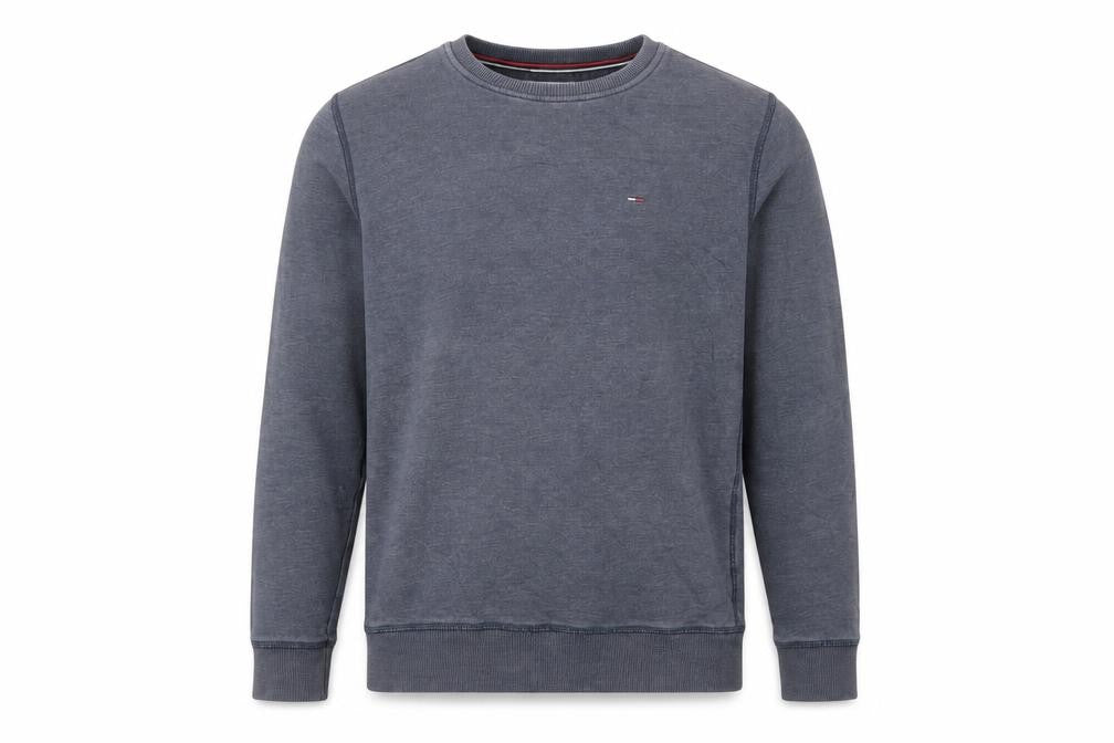 Front view of Tommy Hilfiger Men's Blue XS Regular Fit Crew Neck Sweatshirt