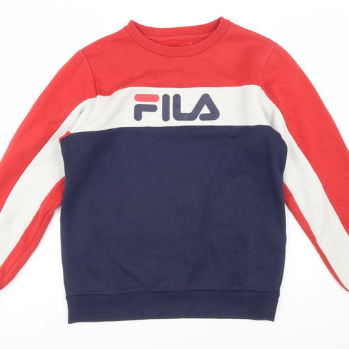 FILA Boys Multicoloured 13-15 Years Pullover Sweatshirt Logo Crew Neck