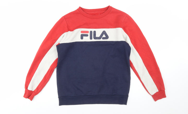 FILA Boys Multicoloured 13-15 Years Pullover Sweatshirt Logo Crew Neck