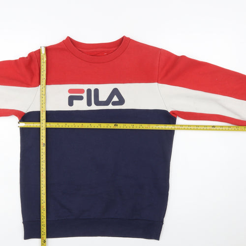 FILA Boys Multicoloured 13-15 Years Pullover Sweatshirt Logo Crew Neck