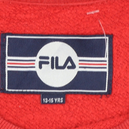 FILA Boys Multicoloured 13-15 Years Pullover Sweatshirt Logo Crew Neck