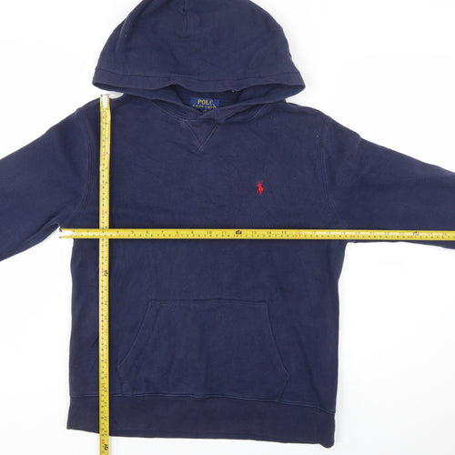 Polo Ralph Lauren Boys Navy Blue Pullover Hoodie Size 14-16 Cotton Blend