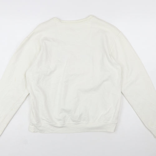 Shred415 Women's Ivory Pullover Sweatshirt Small Cotton Blend