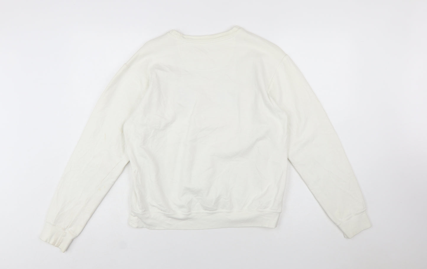 Shred415 Women's Ivory Pullover Sweatshirt Small Cotton Blend