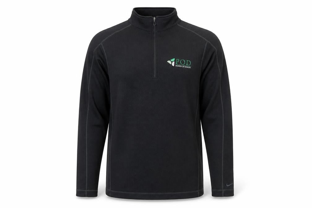 Front view of Nike Golf Men's Black L Dri-Fit Quarter Zip Sweatshirt