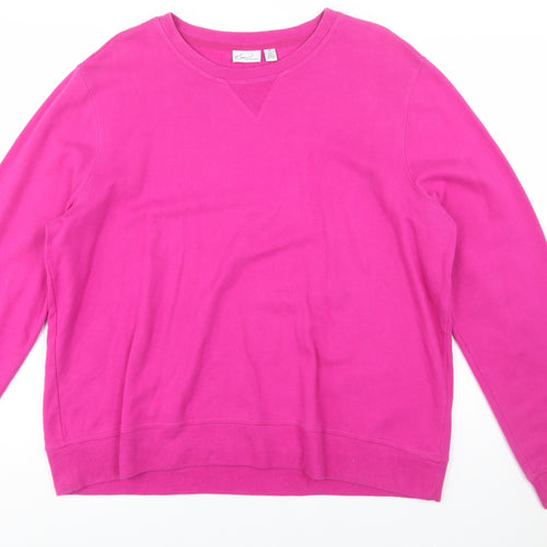 Kim Rogers Womens Pink Crew Neck Pullover Sweatshirt XL