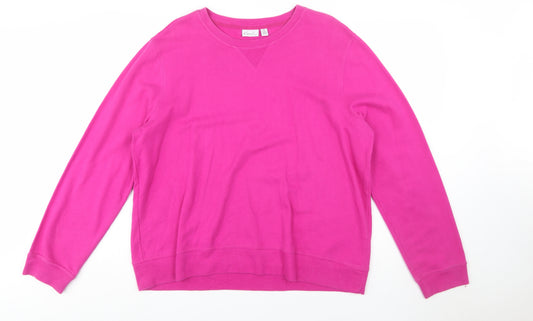 Kim Rogers Womens Pink Crew Neck Pullover Sweatshirt XL