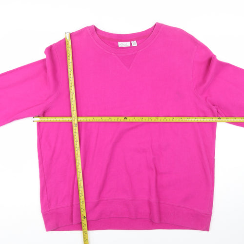 Kim Rogers Womens Pink Crew Neck Pullover Sweatshirt XL