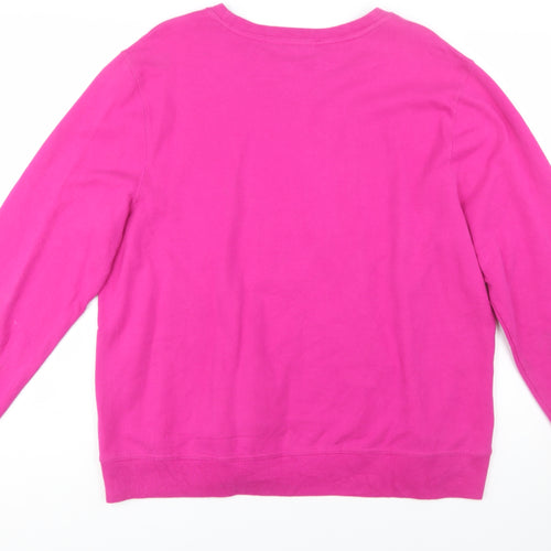 Kim Rogers Womens Pink Crew Neck Pullover Sweatshirt XL