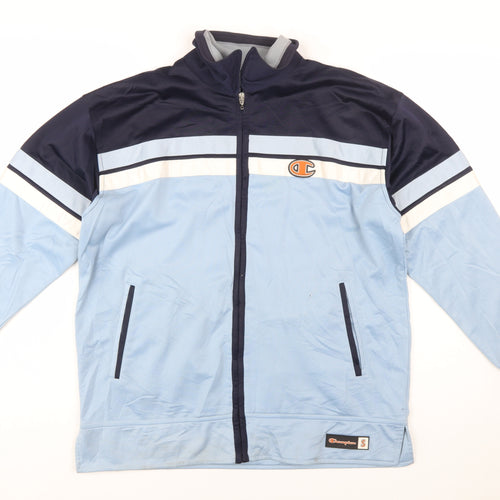 Champion Men's Blue Full Zip Retro Sports Sweatshirt Size S