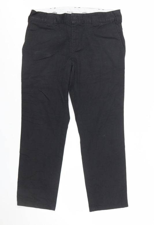 Dickies Men’s Black Slim Fit Chino Trousers W32 L32 Workwear