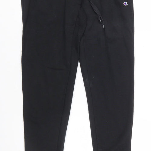 Champion Men's Black Fleece Jogger Trousers Size S Regular Fit
