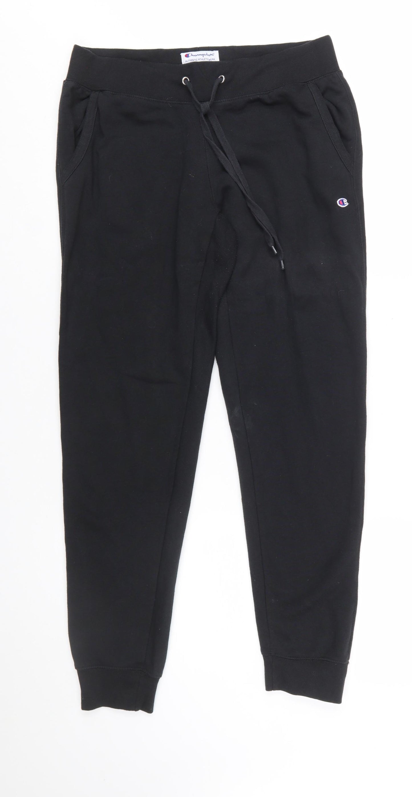 Champion Men's Black Fleece Jogger Trousers Size S Regular Fit