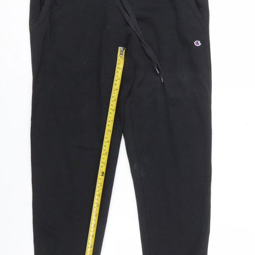 Champion Men's Black Fleece Jogger Trousers Size S Regular Fit