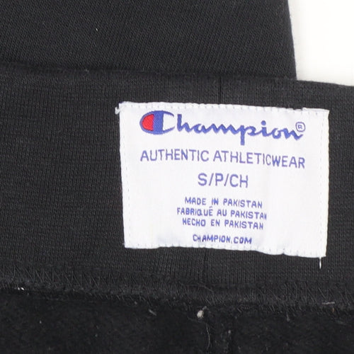 Champion Men's Black Fleece Jogger Trousers Size S Regular Fit