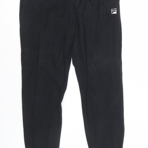 FILA Men's Black Jogger Trousers M Regular Fit Fleece Casual