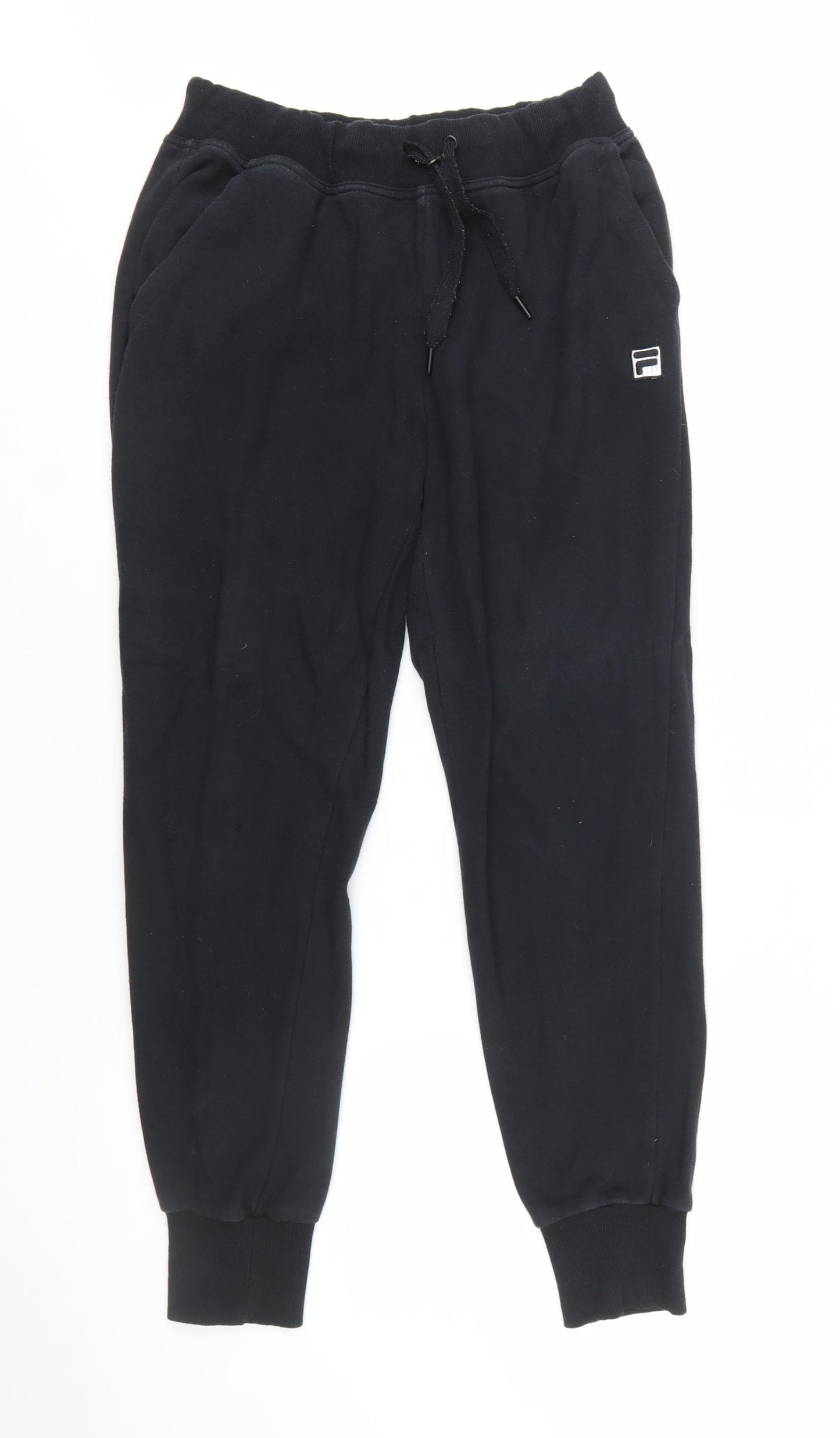 FILA Men's Black Jogger Trousers M Regular Fit Fleece Casual