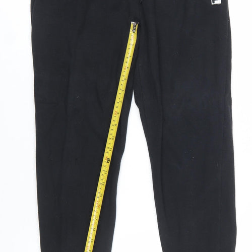 FILA Men's Black Jogger Trousers M Regular Fit Fleece Casual
