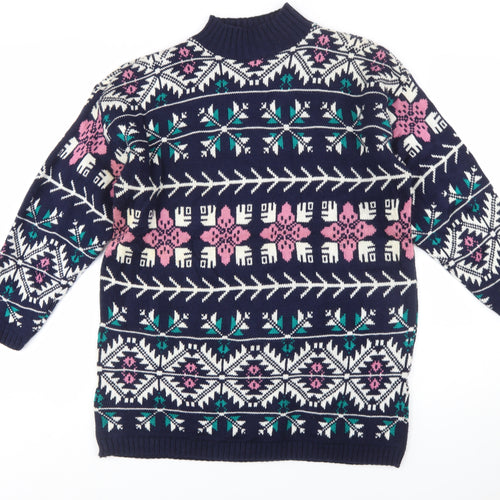 Cut 4 U Womens Multicoloured Fair Isle Knit Jumper One Size
