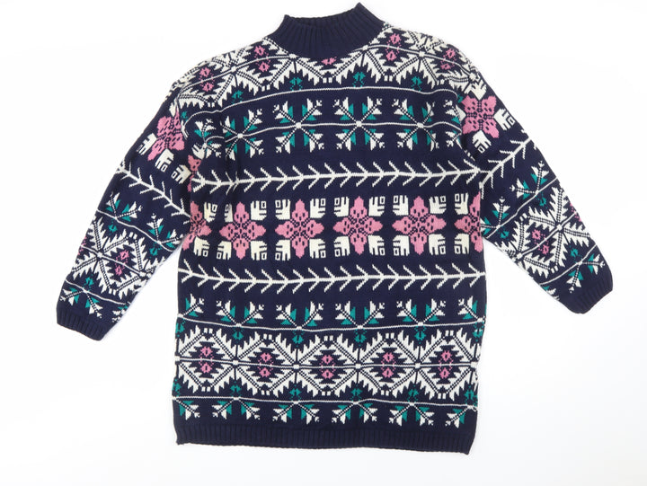 Cut 4 U Womens Multicoloured Fair Isle Knit Jumper One Size