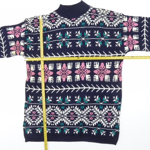 Cut 4 U Womens Multicoloured Fair Isle Knit Jumper One Size