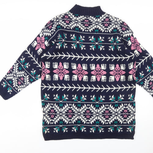 Cut 4 U Womens Multicoloured Fair Isle Knit Jumper One Size