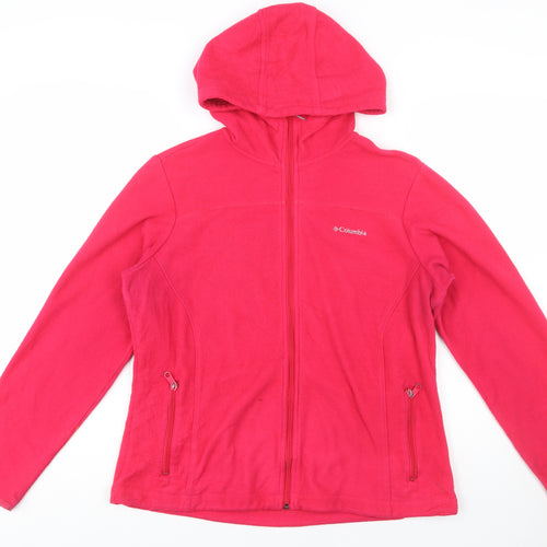 Columbia Womens Pink Fleece Hooded Full Zip Jacket Size L
