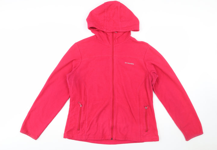 Columbia Womens Pink Fleece Hooded Full Zip Jacket Size L