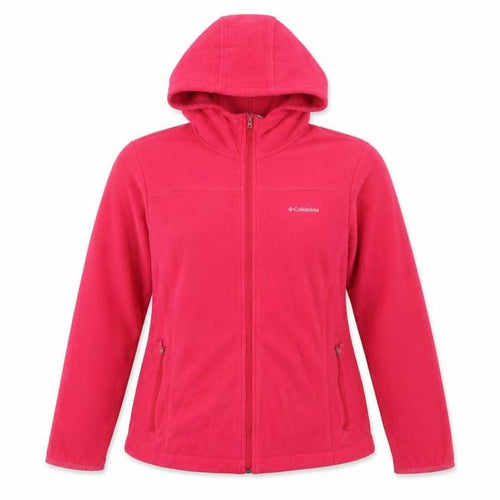 Columbia Womens Pink Fleece Hooded Full Zip Jacket Size L