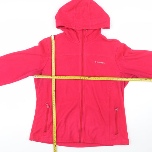 Columbia Womens Pink Fleece Hooded Full Zip Jacket Size L