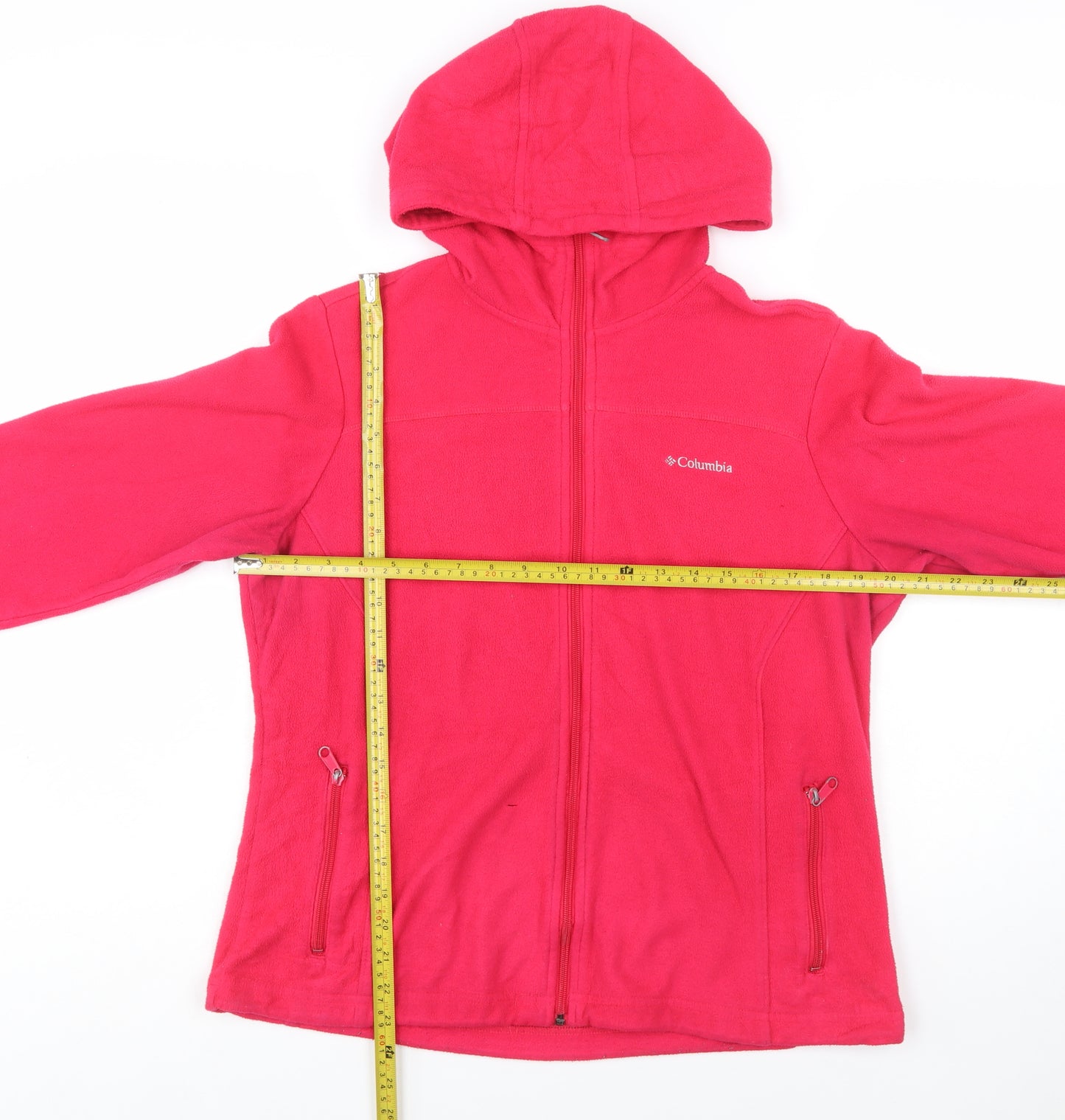 Columbia Womens Pink Fleece Hooded Full Zip Jacket Size L