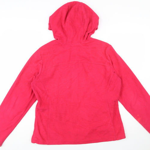 Columbia Womens Pink Fleece Hooded Full Zip Jacket Size L
