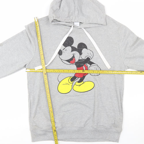 Disney Women Grey Mickey Mouse Pullover Hoodie Size L