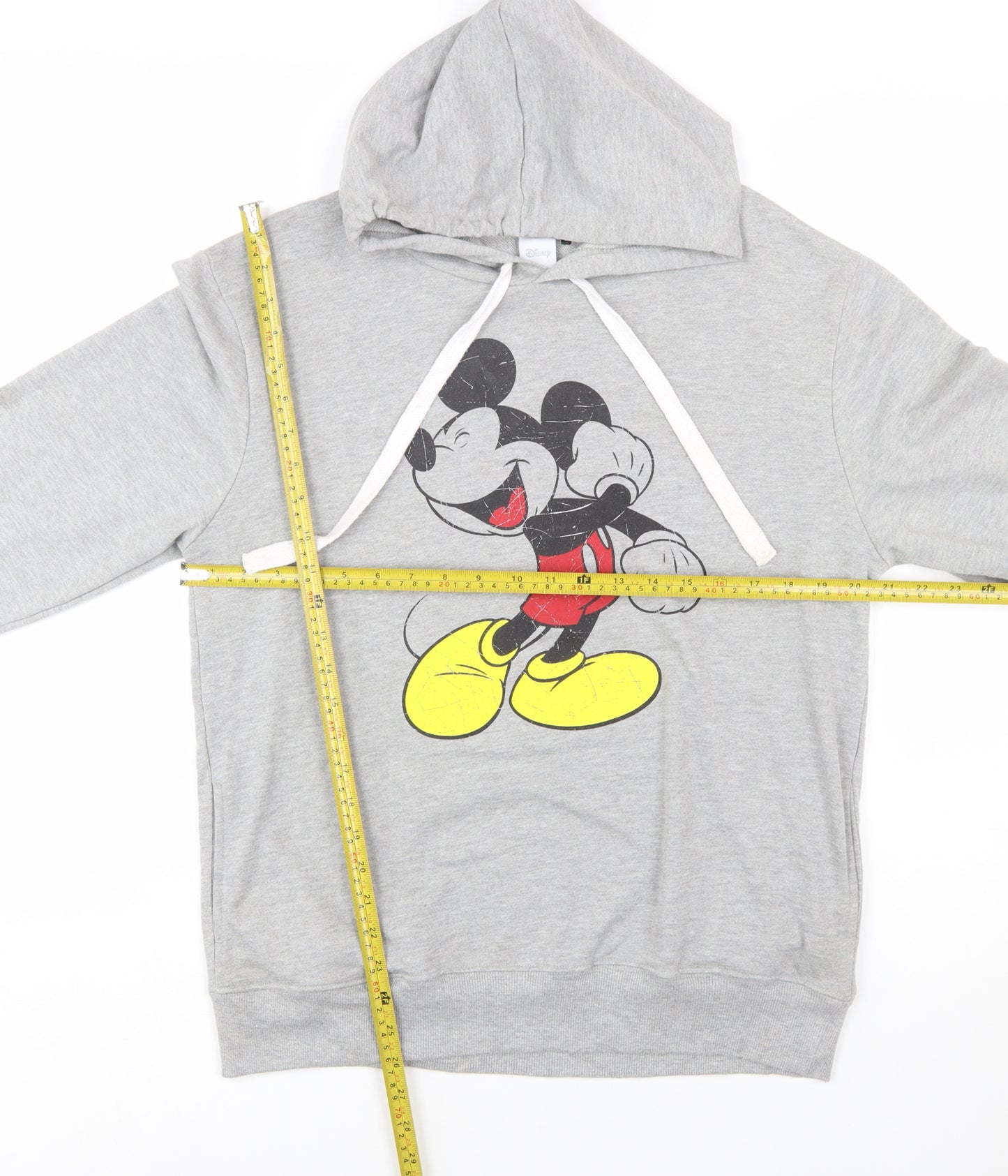 Disney Women Grey Mickey Mouse Pullover Hoodie Size L