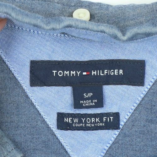 Tommy Hilfiger Men's Blue Button-Down Chambray Shirt Size S Slim Fit
