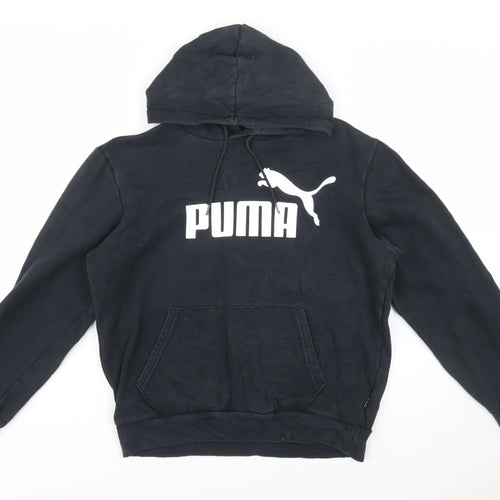 Puma Womens Black Small Pullover Hoodie Cotton Casual