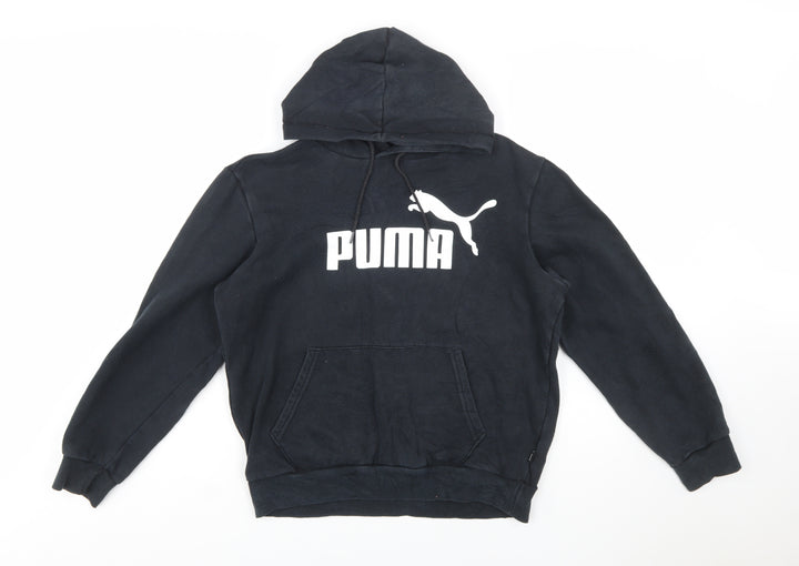 Puma Womens Black Small Pullover Hoodie Cotton Casual