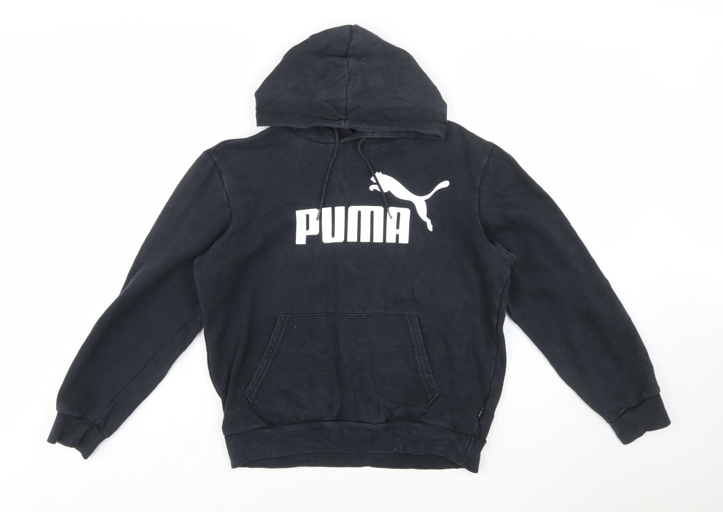 Puma Womens Black Small Pullover Hoodie Cotton Casual