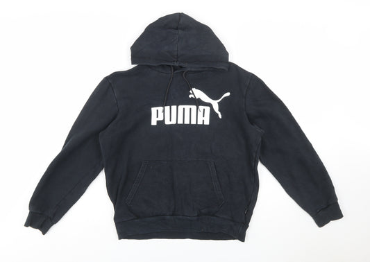 Puma Womens Black Small Pullover Hoodie Cotton Casual