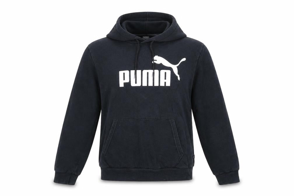 Front view of Puma women’s black small pullover hoodie cotton casual