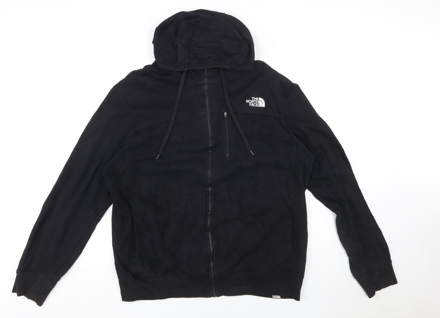 The North Face Men's Black XL Full Zip Hoodie Cotton Blend