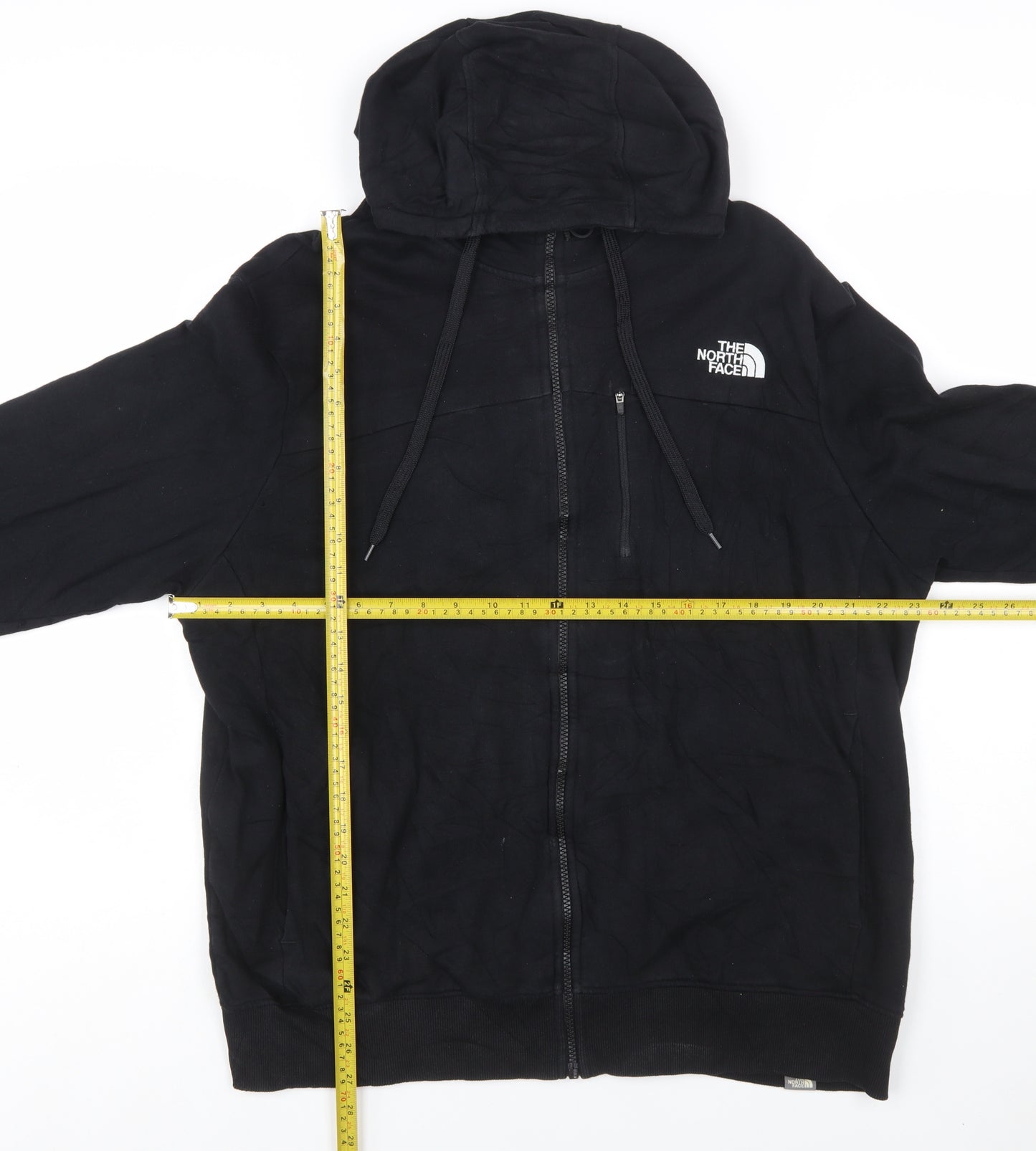 The North Face Men's Black XL Full Zip Hoodie Cotton Blend