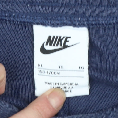 Nike Boys Blue XL Jogger Trousers Elastic Waist Cotton Blend Sportswear
