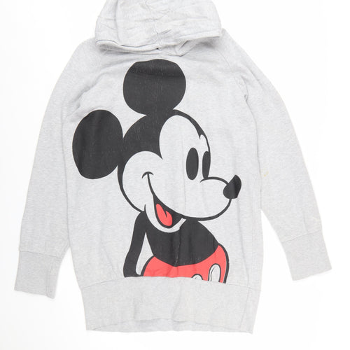 Disney Women's Grey Mickey Mouse Hooded Pullover Sweatshirt XL