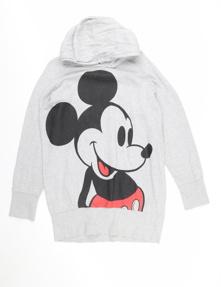 Disney Women's Grey Mickey Mouse Hooded Pullover Sweatshirt XL