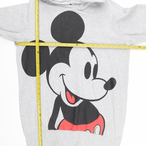 Disney Women's Grey Mickey Mouse Hooded Pullover Sweatshirt XL
