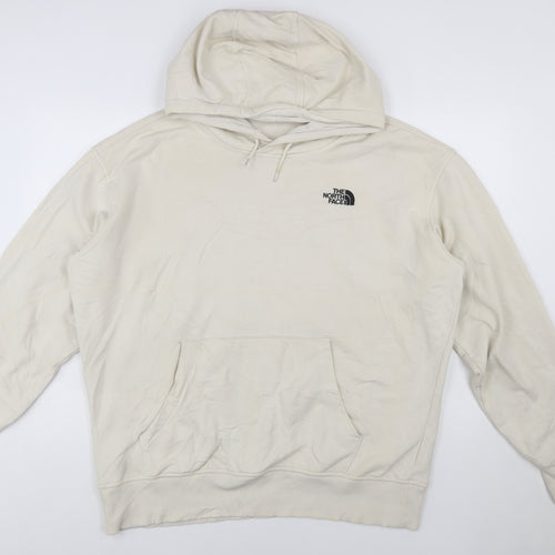 The North Face Men's Beige Pullover Hoodie XL Unisex Cotton Fleece